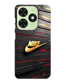 Чехол для TECNO Pop 8 с картинкой «Золотой Nike на металле»