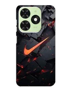 Чехол для TECNO Pop 8 с картинкой «Nike — эффект разломов»