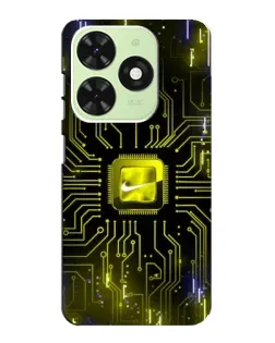 Чехол для TECNO Pop 8 с картинкой «Nike — золотая искра»