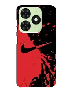 Чехол для TECNO Pop 8 с картинкой «Красные брызги Nike»
