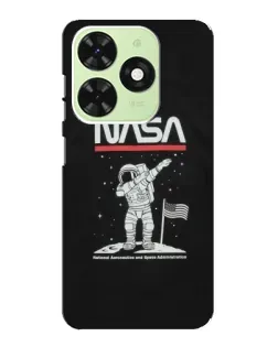 Чехол для TECNO Pop 8 с картинкой «NASA — шагаем по Луне»