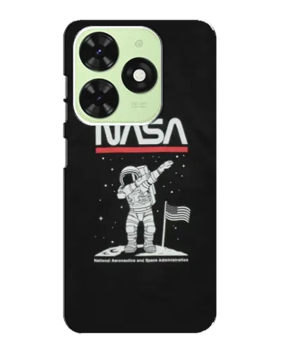 Чехол для TECNO Pop 8 с картинкой «NASA — шагаем по Луне»