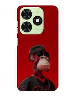 Чехол для TECNO Pop 8 с картинкой «Bored Ape в красном»