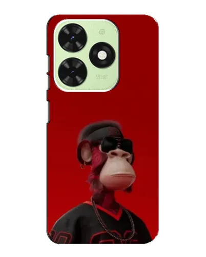 Чехол для TECNO Pop 8 с картинкой «Bored Ape в красном»