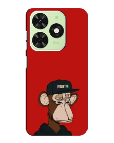 Чехол для TECNO Pop 8 с картинкой «Bored Ape — красный фон»