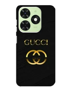 Чехол для TECNO Pop 8 с картинкой «Золотой логотип Gucci»
