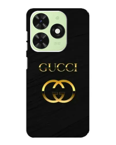 Чехол для TECNO Pop 8 с картинкой «Золотой логотип Gucci»