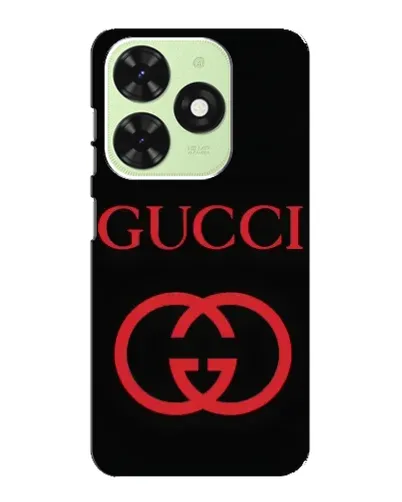 Чехол для TECNO Pop 8 с картинкой «Gucci — красный логотип»