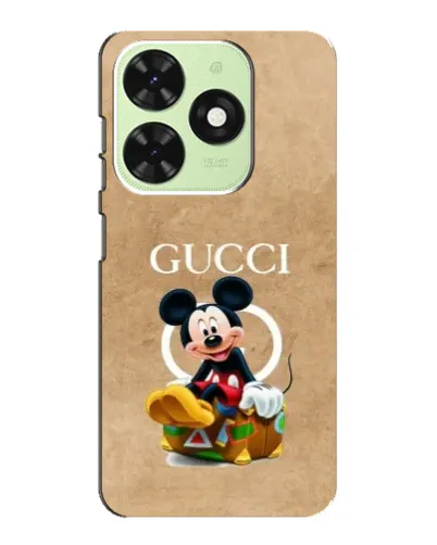 Чехол для TECNO Pop 8 с картинкой «Микки Маус Gucci — крафт»
