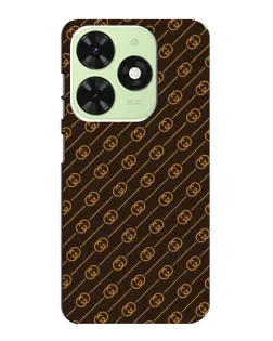 Чехол для TECNO Pop 8 с картинкой «Gucci — золотые диагонали»
