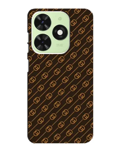 Чехол для TECNO Pop 8 с картинкой «Gucci — золотые диагонали»