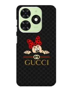 Чехол для TECNO Pop 8 с картинкой «Минни Маус Gucci — черный»