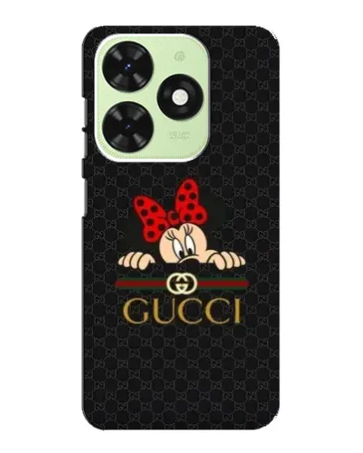 Чехол для TECNO Pop 8 с картинкой «Минни Маус Gucci — черный»