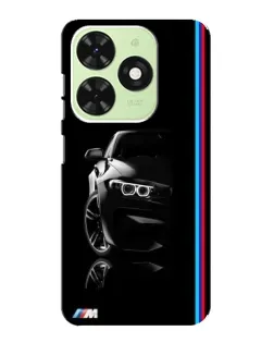 Чехол для TECNO Pop 8 с картинкой «Силуэт BMW в темноте»
