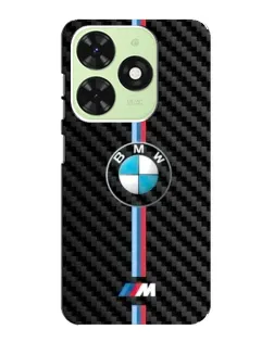 Чехол для TECNO Pop 8 с картинкой «Эмблема BMW и карбон»