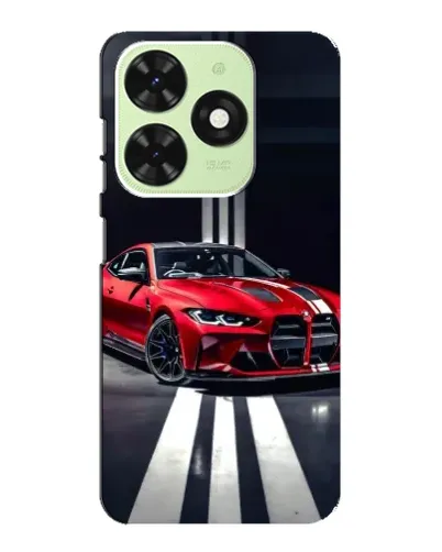 Чехол для TECNO Pop 8 с картинкой «Красная BMW на дороге»