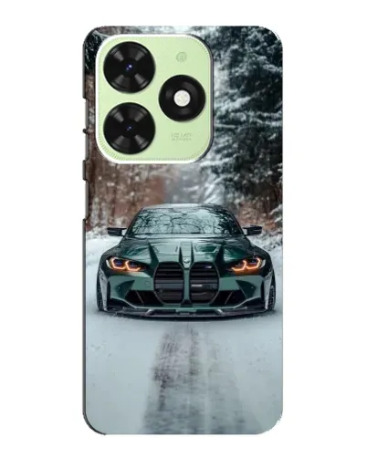 Чехол для TECNO Pop 8 с картинкой «BMW в зимнем лесу»