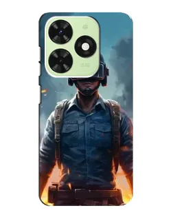 Чехол для TECNO Pop 8 с картинкой «PUBG — реалистичный герой»