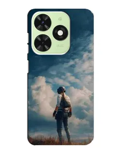 Чехол для TECNO Pop 8 с картинкой «Герой PUBG на скале»