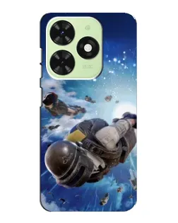 Чехол для TECNO Pop 8 с картинкой «Десант PUBG — прыжок»