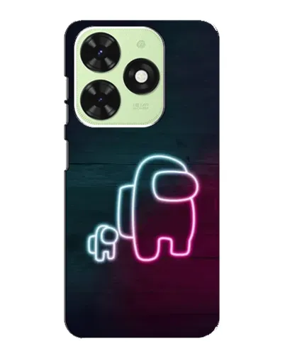 Чехол для TECNO Pop 8 с картинкой «Among Us неон-арт»