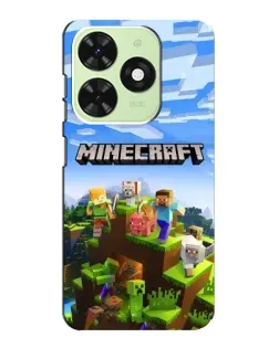 Чехол для TECNO Pop 8 с картинкой «Minecraft классический мир»
