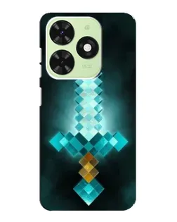 Чехол для TECNO Pop 8 с картинкой «Алмазный меч неон»