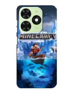 Чехол для TECNO Pop 8 с картинкой «Minecraft ледяной мир»