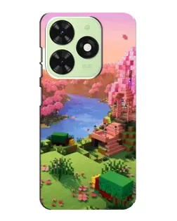 Чехол для TECNO Pop 8 с картинкой «Розовое дерево Minecraft»