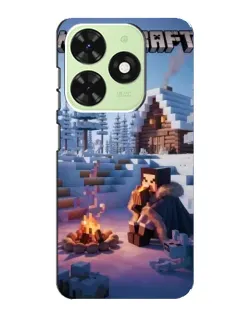 Чехол для TECNO Pop 8 с картинкой «Зимний Minecraft»