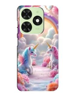 Чехол для TECNO Pop 8 с картинкой «Радуга и единороги»