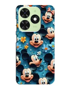 Чехол для TECNO Pop 8 с картинкой «Паттерн Микки и Минни»