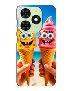 Чехол для TECNO Pop 8 с картинкой «Спанч Боб мороженое»