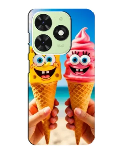 Чехол для TECNO Pop 8 с картинкой «Спанч Боб мороженое»
