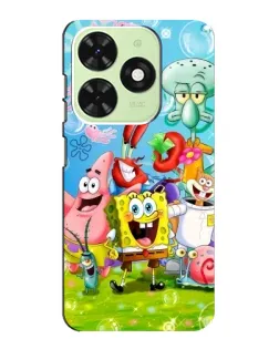 Чохол для TECNO Pop 8 з картинкою «Губка Боб та друзі»