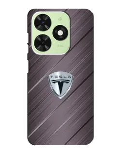 Чехол для TECNO Pop 8 с картинкой «Металлическая текстура Tesla»