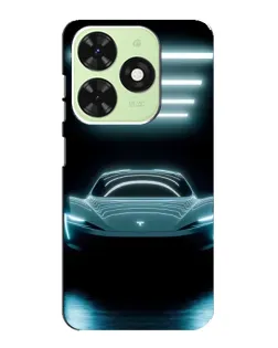 Чехол для TECNO Pop 8 с картинкой «Tesla в неоне»