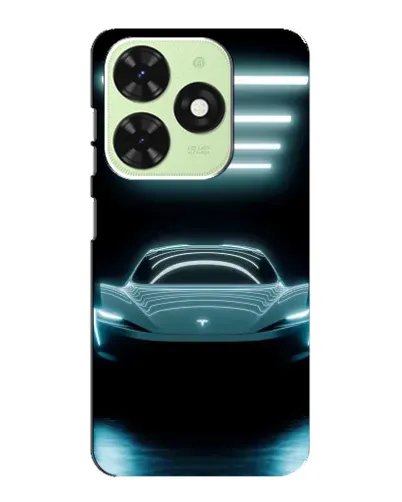 Чехол для TECNO Pop 8 с картинкой «Tesla в неоне»