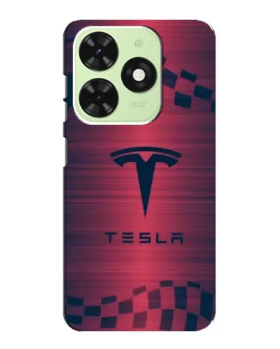 Чехол для TECNO Pop 8 с картинкой «Тесла красный карбон»