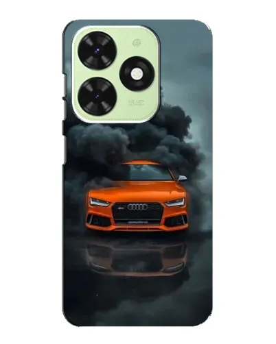 Чехол для TECNO Pop 8 с картинкой «Audi в облаках дыма»