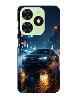 Чехол для TECNO Pop 8 с картинкой «Ночной город и Audi»