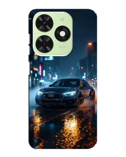 Чехол для TECNO Pop 8 с картинкой «Ночной город и Audi»