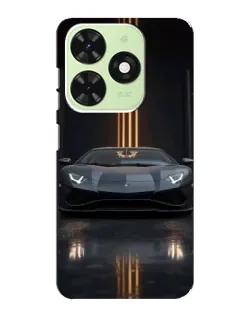 Чехол для TECNO Pop 8 с картинкой «Lamborghini золотые линии»
