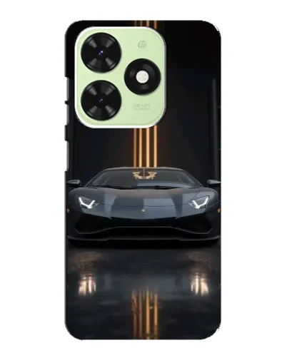 Чехол для TECNO Pop 8 с картинкой «Lamborghini золотые линии»