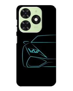 Чехол для TECNO Pop 8 с картинкой «Голубой силуэт Lamborghini»