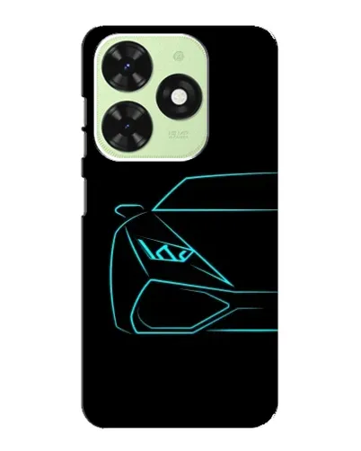 Чехол для TECNO Pop 8 с картинкой «Голубой силуэт Lamborghini»