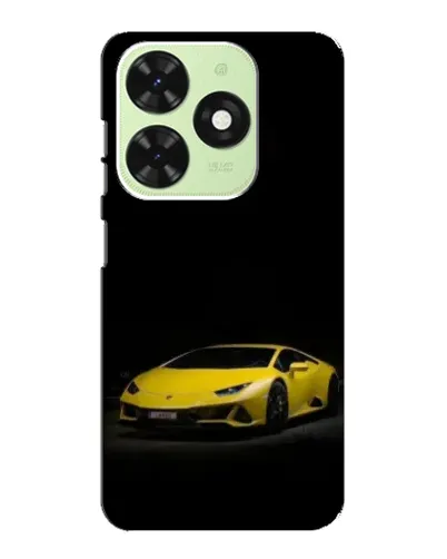 Чехол для TECNO Pop 8 с картинкой «Lamborghini желтый акцент»