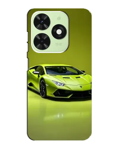 Чехол для TECNO Pop 8 с картинкой «Салатовый Lamborghini Huracan»