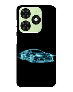 Чехол для TECNO Pop 8 с картинкой «Неоновый контур Lamborghini»