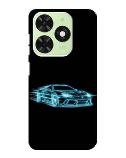 Чехол для TECNO Pop 8 с картинкой «Неоновый контур Lamborghini»
